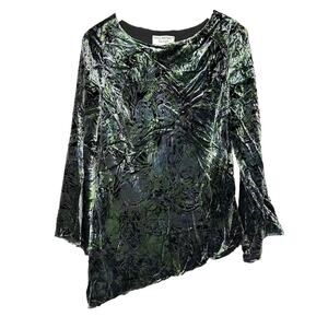 Pappel Boutique‎ Blouse Burnout Velvet Whimsygoth Lagenlook Dark Fairy Sz Large